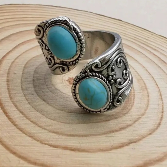 Vintage Bohemian Open Adjustable Ring Inlaid Gemstone For Women Fine Jewelry - Picture 15 of 16